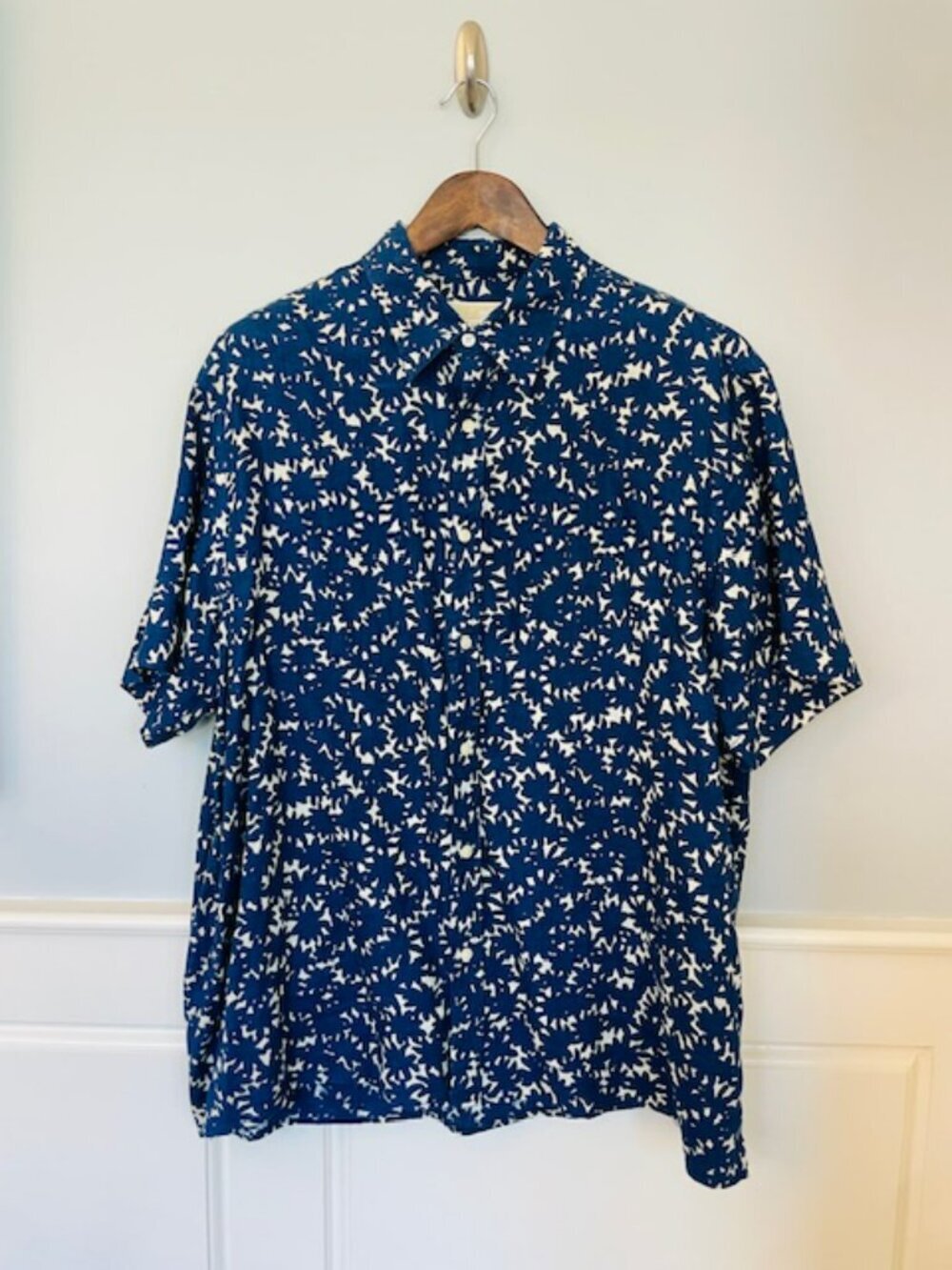 Michael Kors 100% Linen Abstract Floral Men's Camp Shirt Short Sleeve XL - Picture 2 of 8